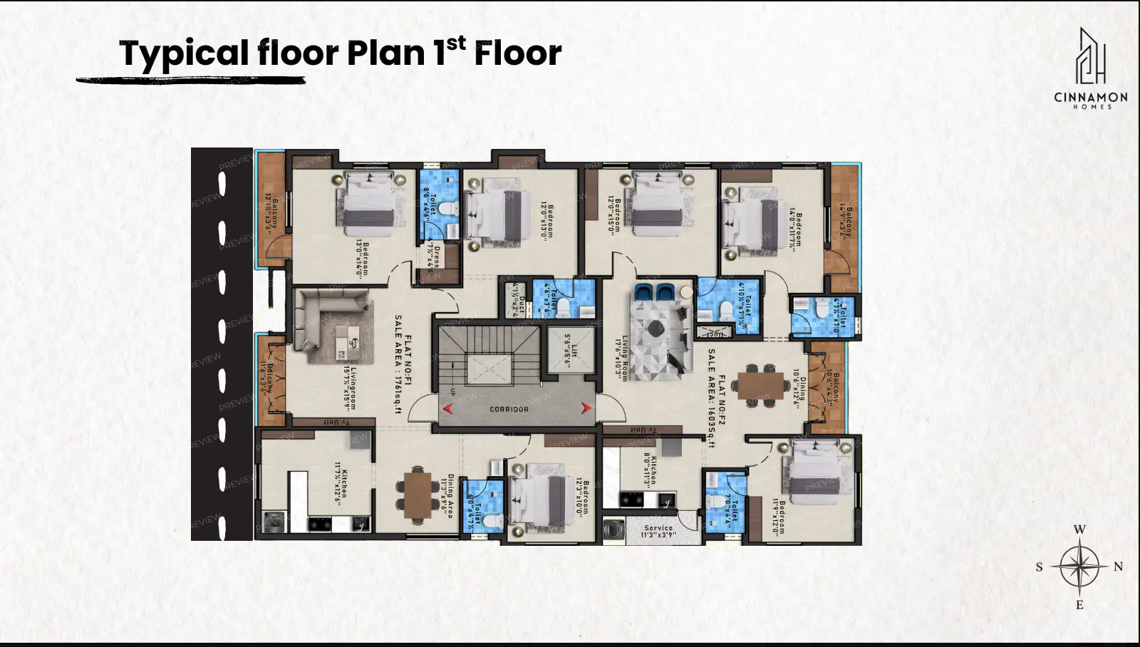 Typical Floor Plan — 1st Floor floor plan — Bloom