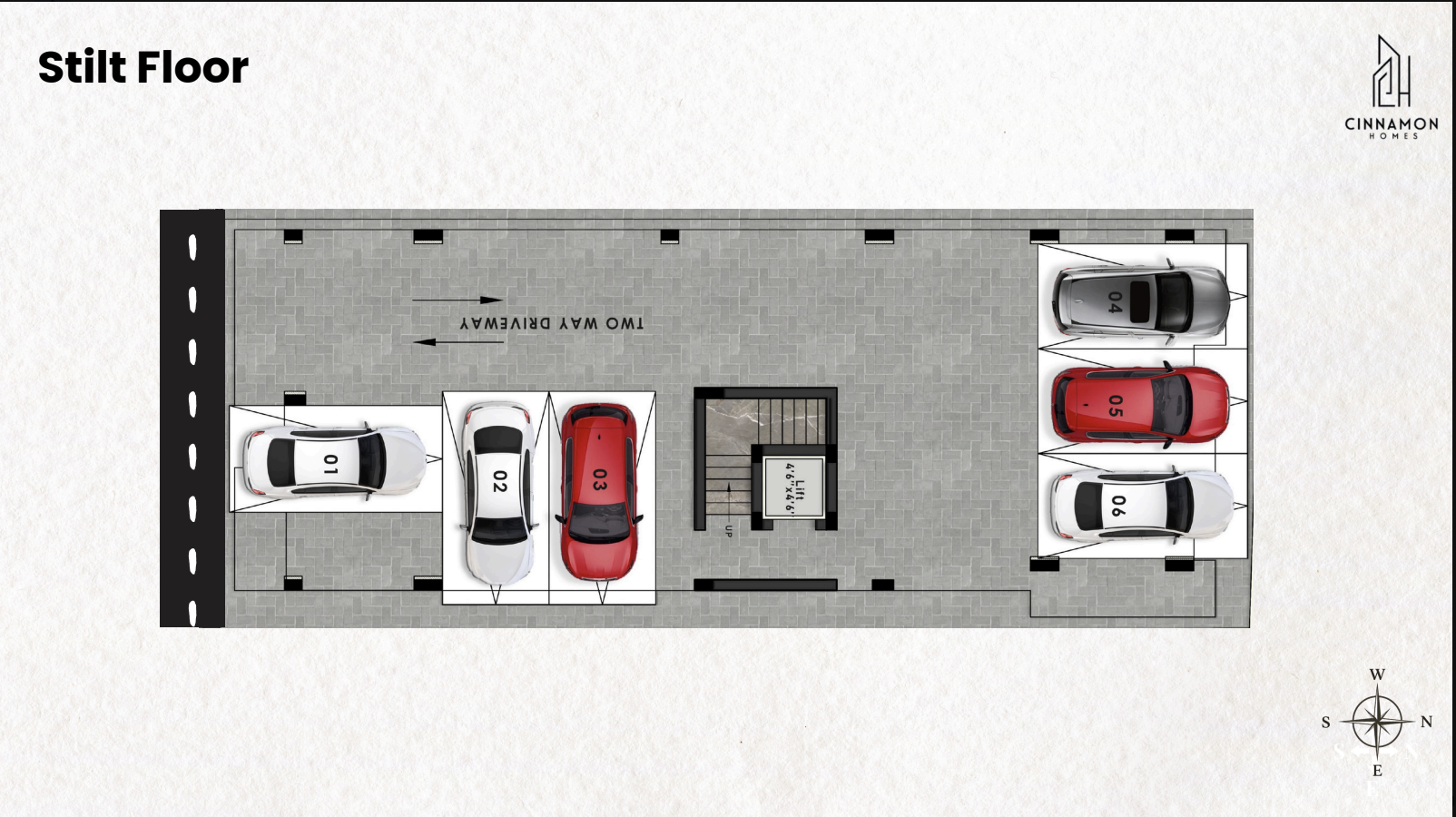 Stilt floor parking plan at Cinnamon Homes Bloom