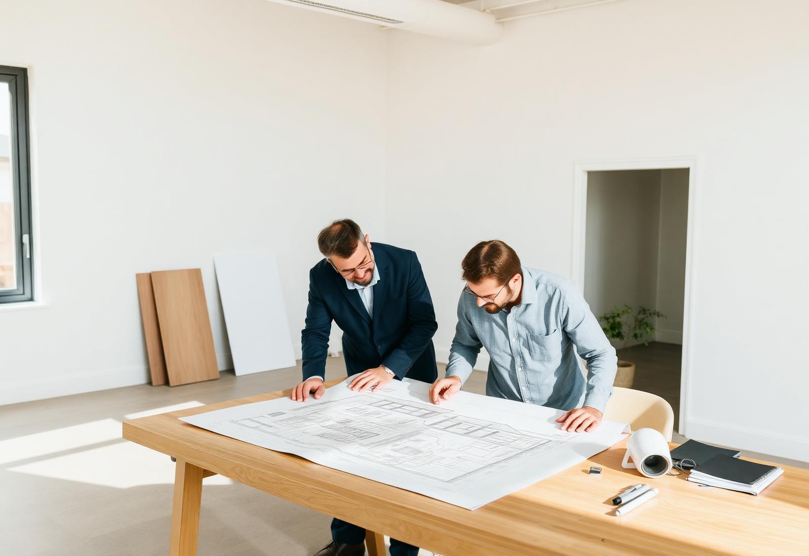 Cinnamon Homes team reviewing redevelopment plans