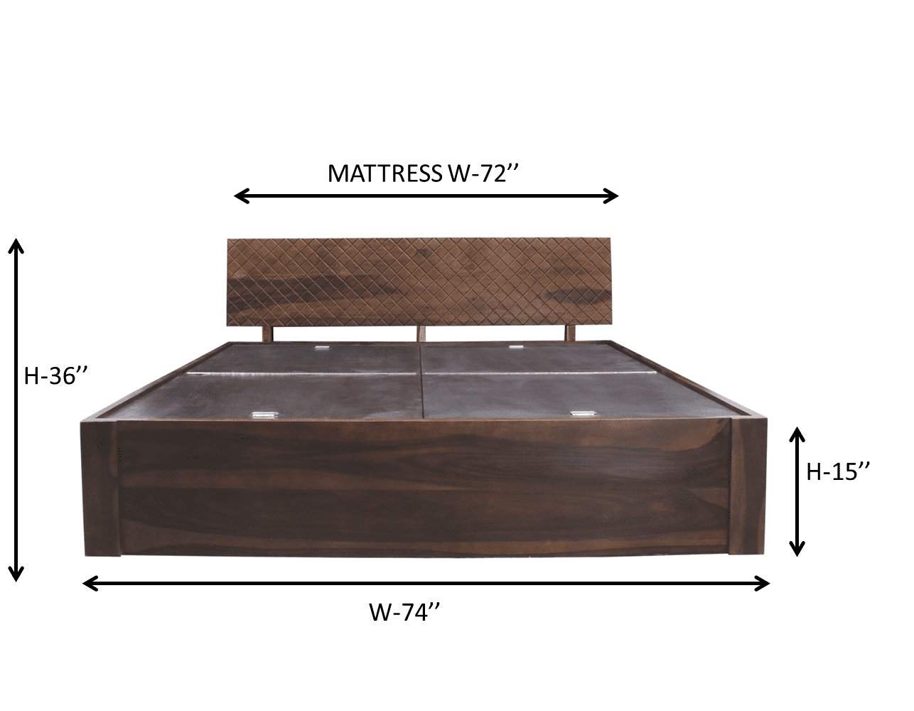 Striate king Bed With Storage